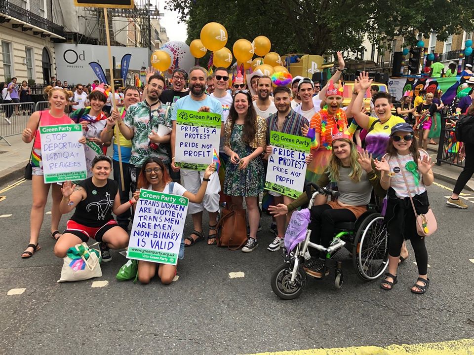 Image showing LGBTIQA+ Green Party members at Pride