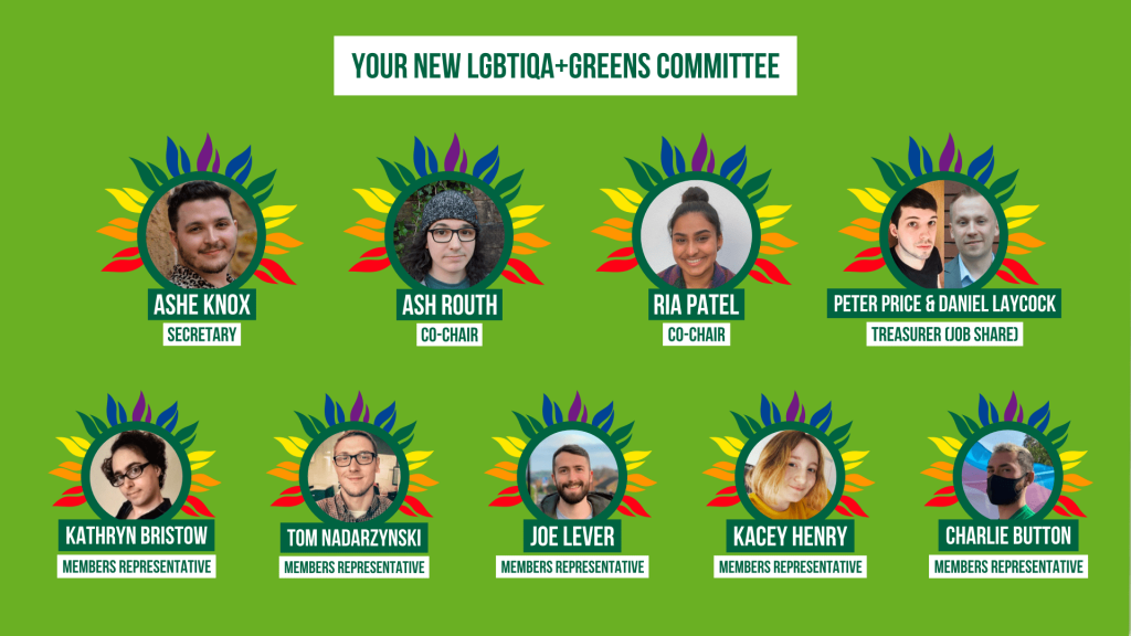 Profile pictures of the new LGBTIQA+ Greens committee