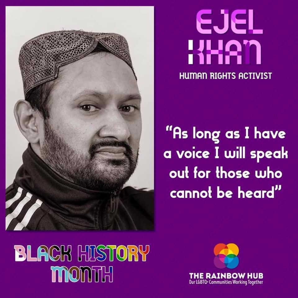 "As long as I have a voice I will speak out for those who cannot be heard", Ejel Khan speaking on Black History Month