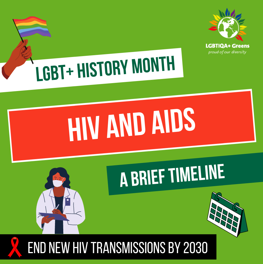 LGBT history month HIV and AIDS a brief timeline graphic